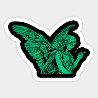 Smoking Angel Statue (T) Sticker